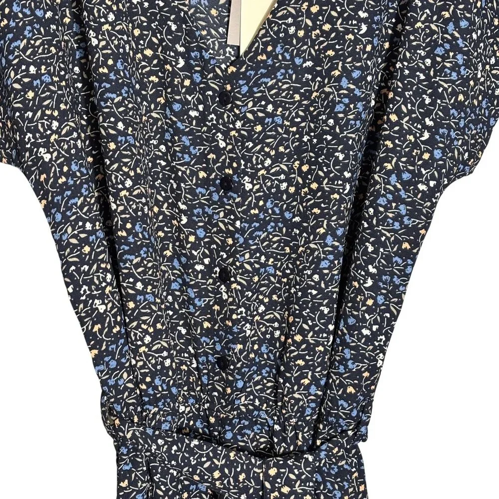 Kaffe floral Print Jumpsuit With Short Sleeves & Belted Waist Size UK 42 = US 14 - Picture 6 of 13